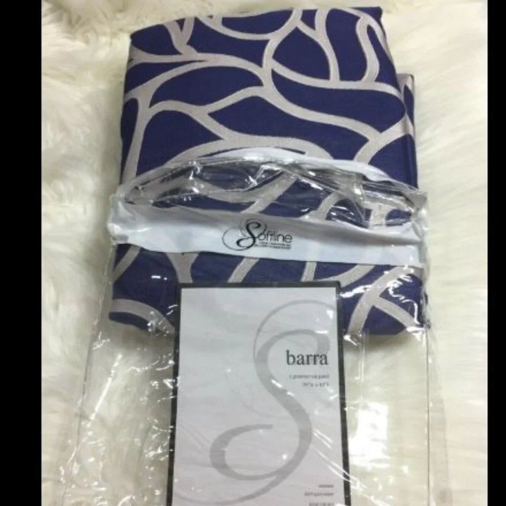 Softline Barra Blue Violet Grommet Single Top Curtain Panel 53